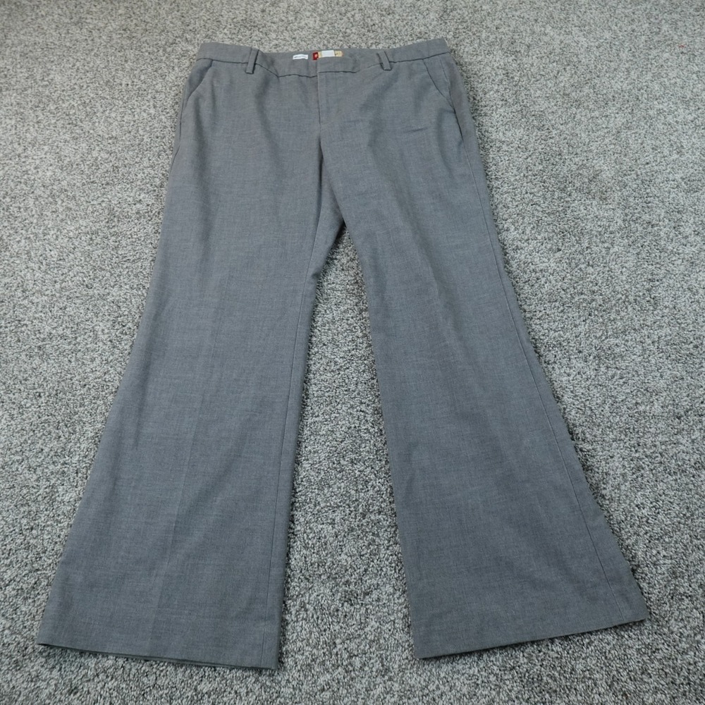 Gap Pants Womens 14 Gray Chino Dress Slacks Trouser Mid Rise Boot Flare Stretch